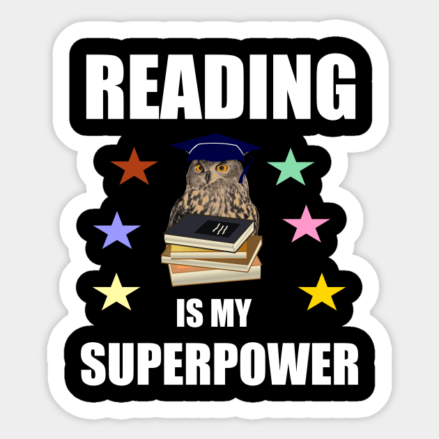 Reading is my superpower Sticker by cypryanus